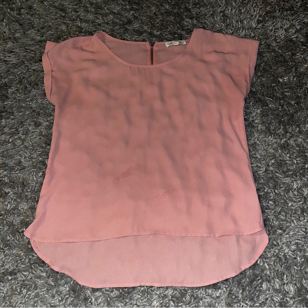 pink rose light pink blouse size large